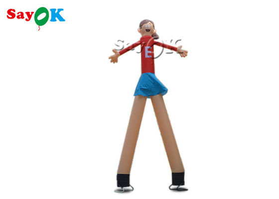 Inflatable Waving Man Red Cartoon Advertising Air Dancers Printing Attractive 5m High For Supermarket