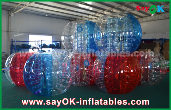 Soccer Inflatable Games Transparent Red / Blue Large Inflatable Sports Games Bubble Soccer 1.5m For Camping