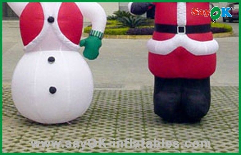 Giant Christmas Inflatable Snowman And Santa Claus , Inflatable Advertising Products