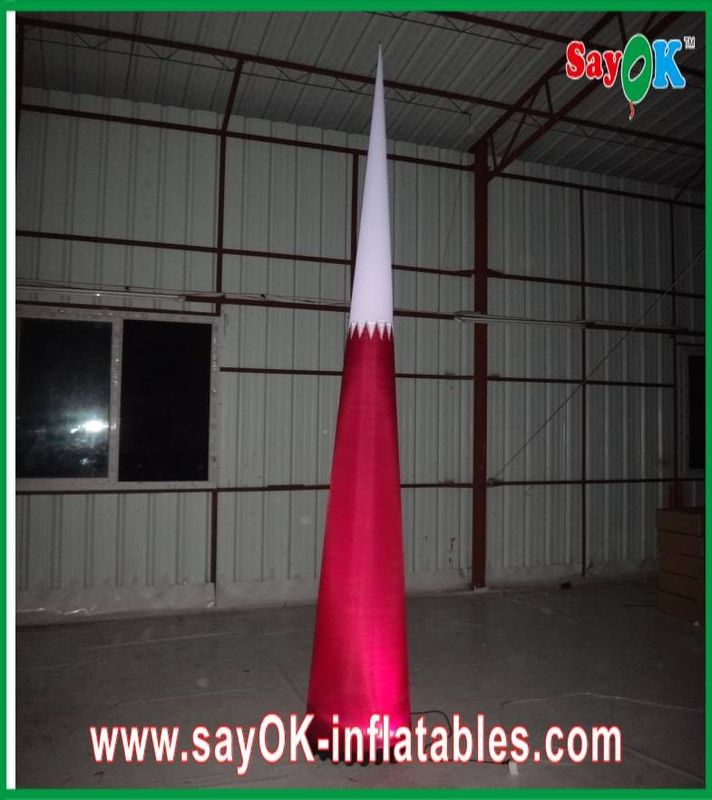 Led Lighting Dia 1.5meters Inflatable Cone Decoration For Event Red