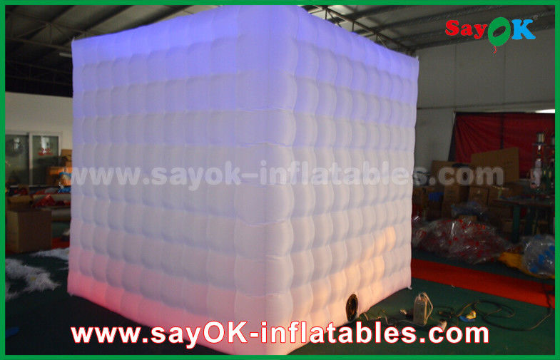 Inflatable Party Tent Green Color Inflatable Led Photo Booth For Wedding / Club / Party