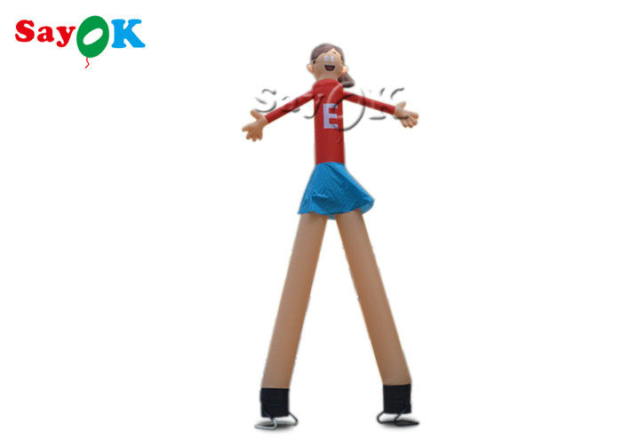 Inflatable Waving Man Red Cartoon Advertising Air Dancers Printing Attractive 5m High For Supermarket