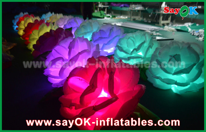 Romantic  Inflatable Lighting Decoration / LED Inflatable Flowers Chain Rose For Wedding