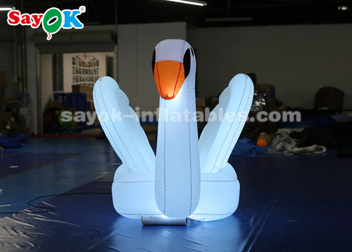 Inflatable Yard Decorations Blue Inflatable Swan Model With Shoulder Strap To Carry For Stage Procession