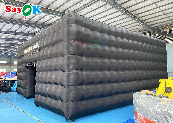 Inflatable Outdoor Tent Portable Disco Black House Cube Blow Up Nightclub Tent With Lighting Inflatable Party Tent