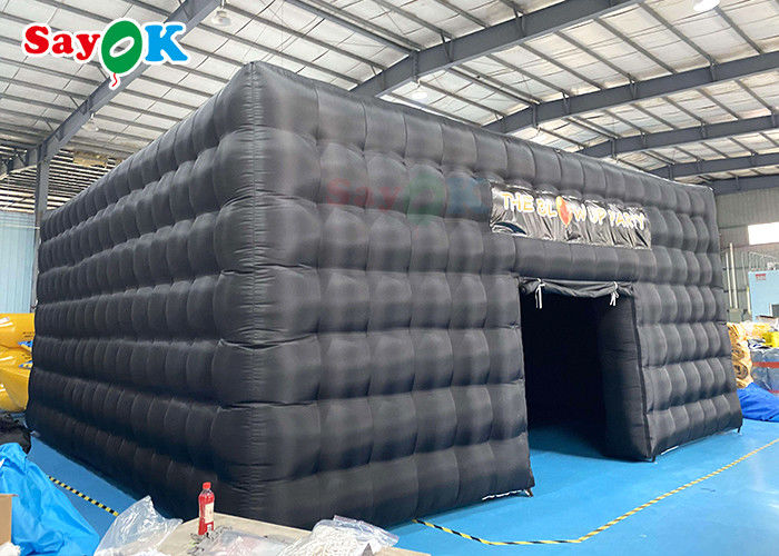 Inflatable Outdoor Tent Portable Disco Black House Cube Blow Up Nightclub Tent With Lighting Inflatable Party Tent
