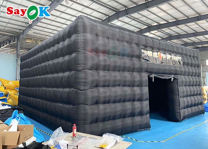 Inflatable Outdoor Tent Portable Disco Black House Cube Blow Up Nightclub Tent With Lighting Inflatable Party Tent