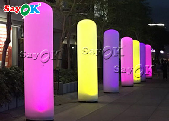 Iluminação LED branca personalizada Modelo de pilar inflável para decoração