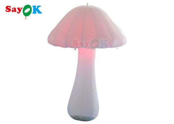 Tecido de Oxford 2m LED Iluminação inflável Decoração Cogumelo branco