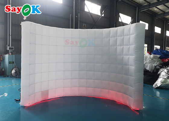 Quadro inflável do fundo da parede da cabine da foto da exposição do evento com luz do diodo emissor de luz