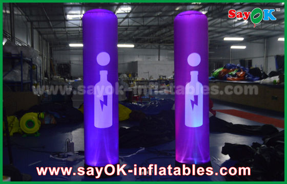 Iluminação inflável rosa Decoração / coluna inflável com impressão de logotipo