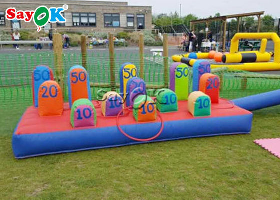 Jogo inflável interessante Ring Toss Games Photo Printing inflável humano da propaganda ruidosa dos jogos infláveis exteriores