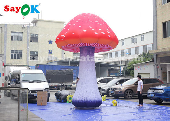 Decoração de iluminação inflável para eventos ou festivos / cogumelo inflável gigante de 5 m