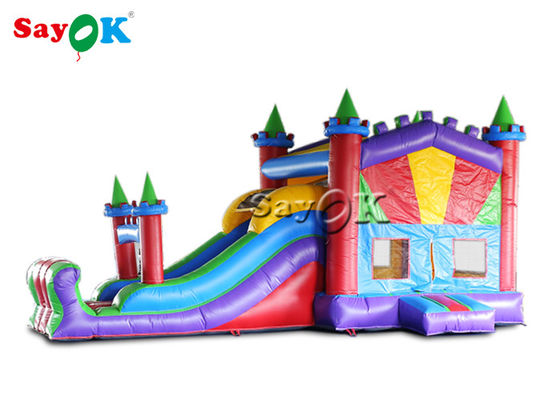 Impressão digital PVC impermeável inflável castelo de salto com deslizamento