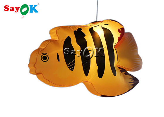 Parques de diversões Peixes tropicais amarelos 2m Iluminação inflável