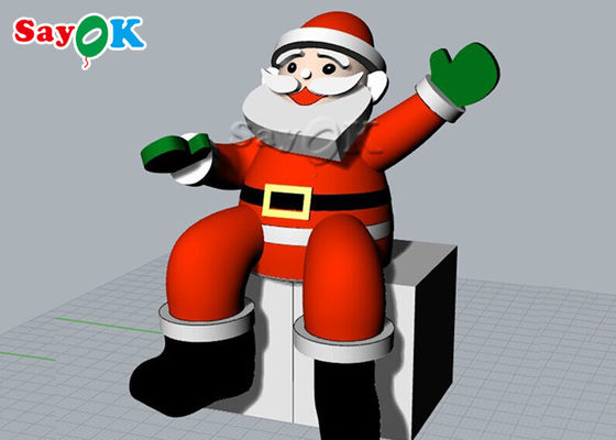 2m Decorações infláveis de Natal Pai Natal Sentado