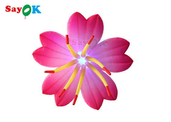 Flores infláveis ​​brilhantes de publicidade iluminadas por led personalizadas para decoração de festa de palco