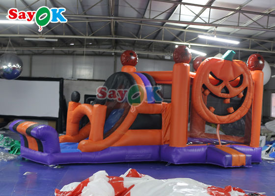 Casa inflável combinado do salto de Dia das Bruxas da corrediça Bouncy inflável gigante do castelo do partido