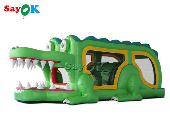 Deslizador Inflavel Seco Salto Salto Exterior Interior Alligator Verde Deslizador Inflavel 8x2.8x3mH