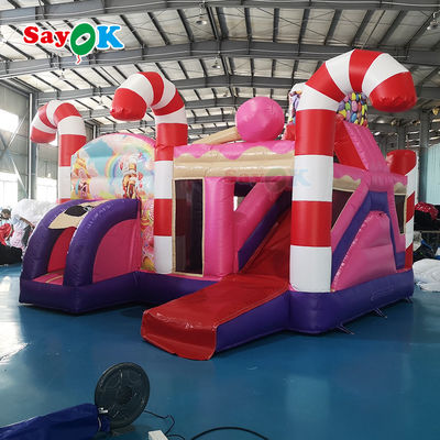 Slide inflável comercial Impressão digital Slide inflável aluguel Slide inflável Casa de salto quadruplo pontos