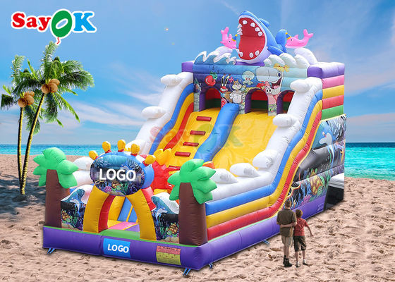 Slide de tubarão inflável comercial Slide de salteador inflável Desenho animado Slide de salto inflável Casa de salto inflável Slide de salto infantil