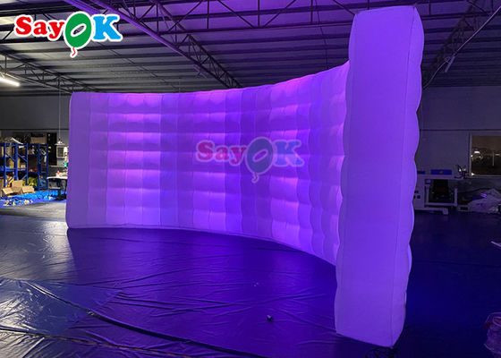 Parede curva multicolor inflável Parede de fundo com tiras de LED Photo Booth Parede para venda