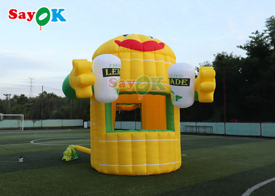 Tenda de ar inflável de Oxford Lemon Cartoon Booth Aereada Tenda de gramado inflável personalizada