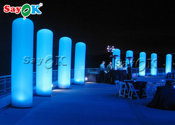 Pilar de coluna inflável de LED personalizado para decoração de entrada de casamento / palco / festa