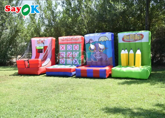 4 em 1 crianças adultos divertidos interativos infláveis ​​jogos de carnaval para formação de equipe em grupo