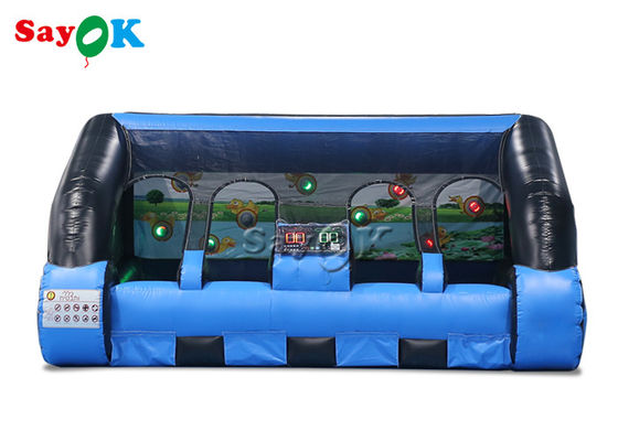 4.5x5x2.6mH Car Shape Inflatable IPS System Shooting Gallery Game Negro e Azul
